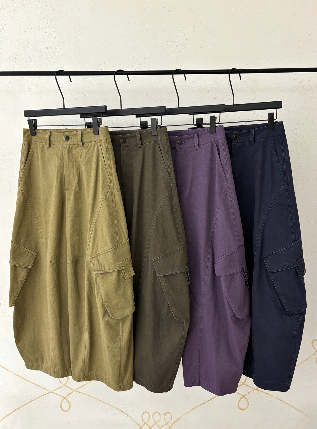 Washed Workwear Casual Very Baggy Cargo Pants