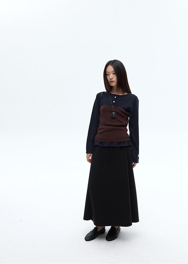 Stretchy A-Line Maxi Skirt