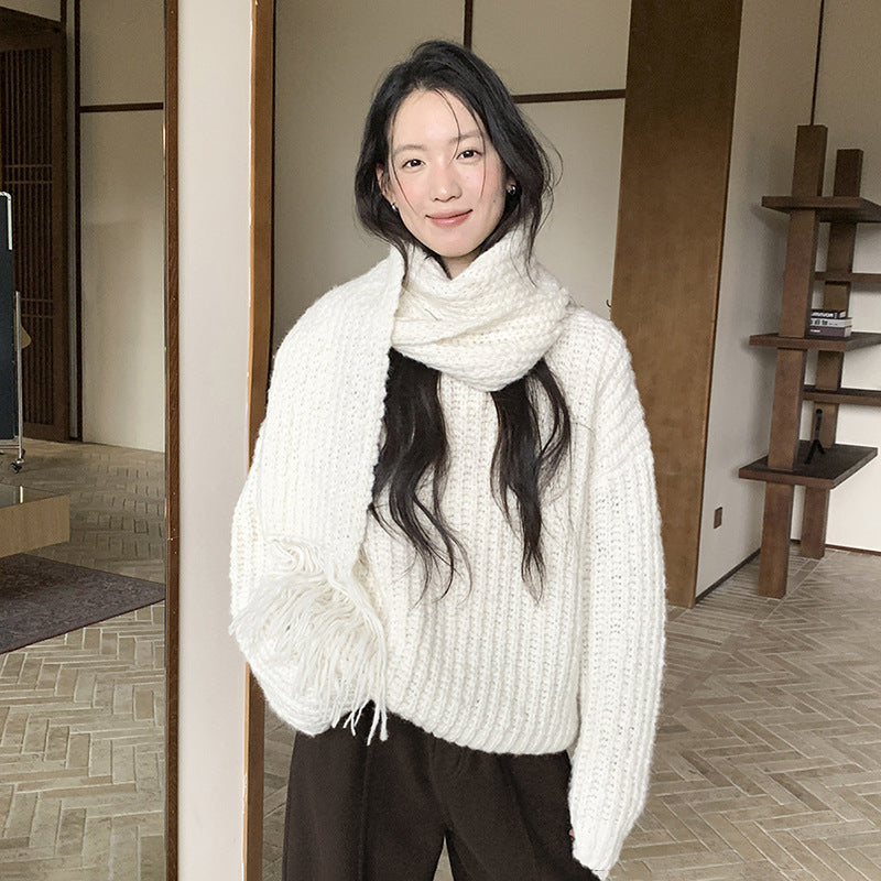 Warm Wool Knit Scarf