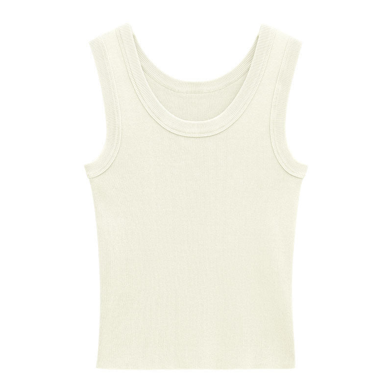 Cotton Slim-fit Knit Smooth Tank Top