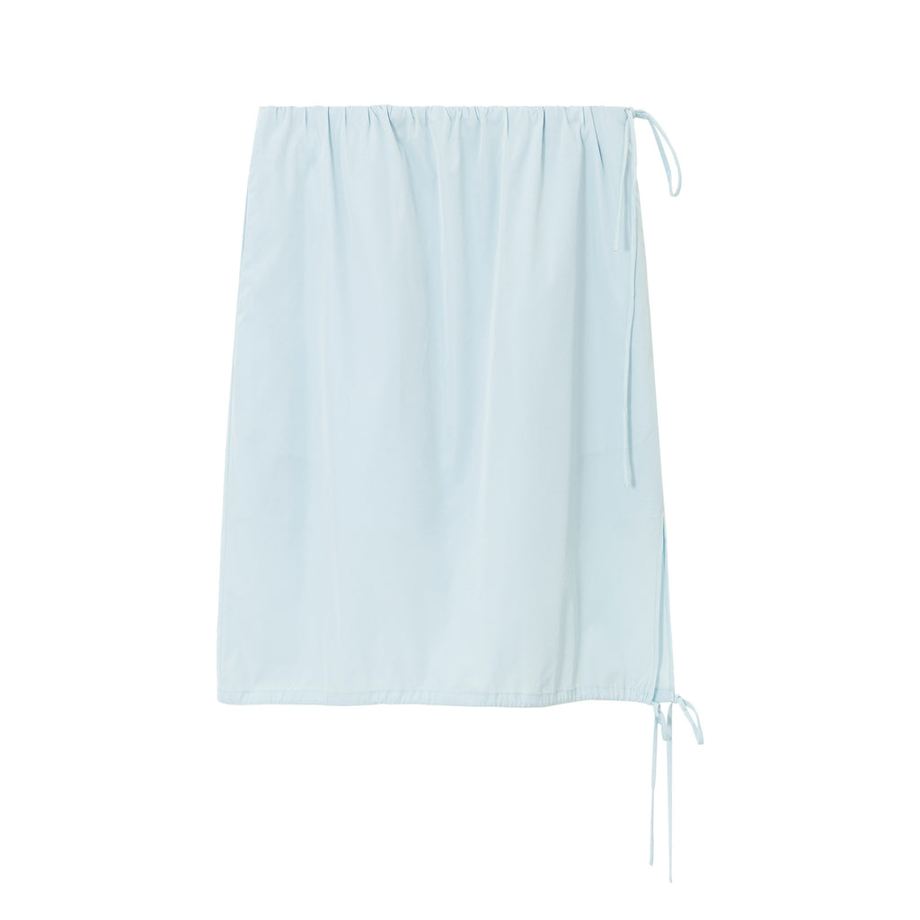 Minimalist Drawstring Side Slit Midi Skirt
