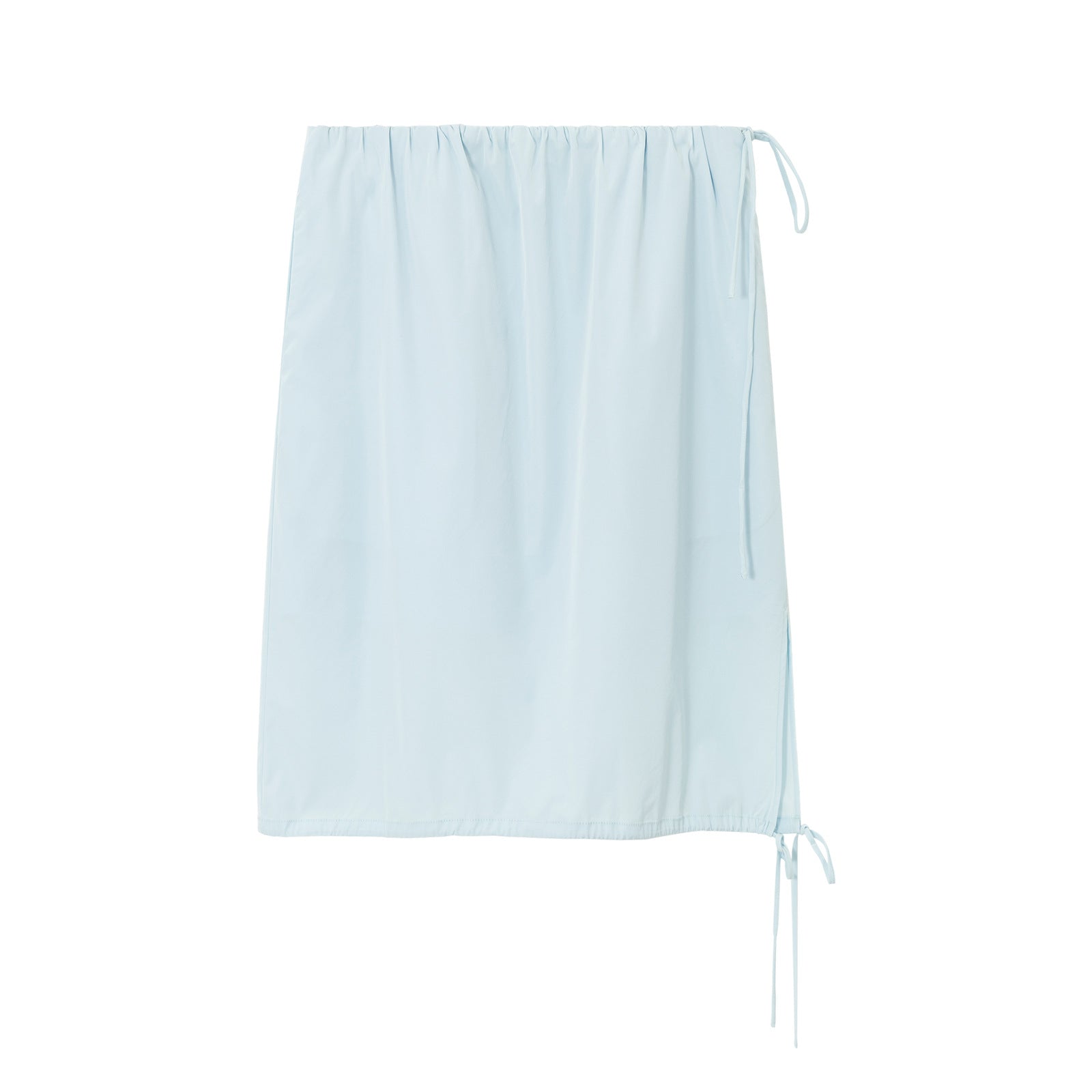 Minimalist Drawstring Side Slit Midi Skirt