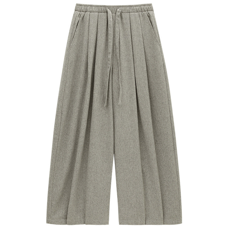 Warm Relaxed Wool Drawstring Pants