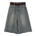 Distressed Wide Leg Baggy Long Jorts