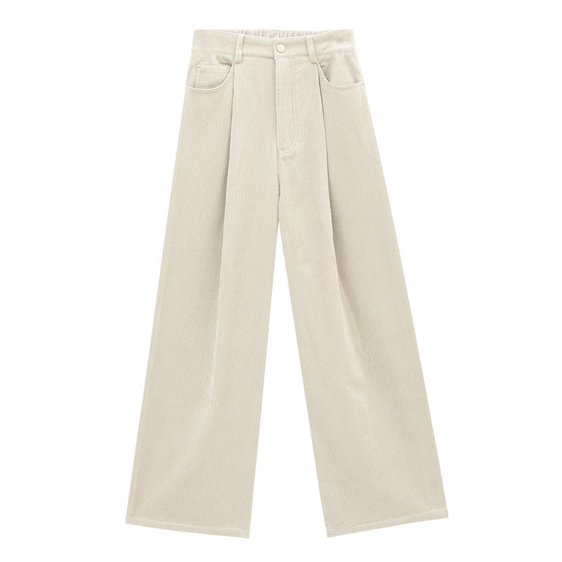 Corduroy Wide Leg Pleated Pants