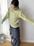 Jacquard Turtleneck Knit Sweater Pullover