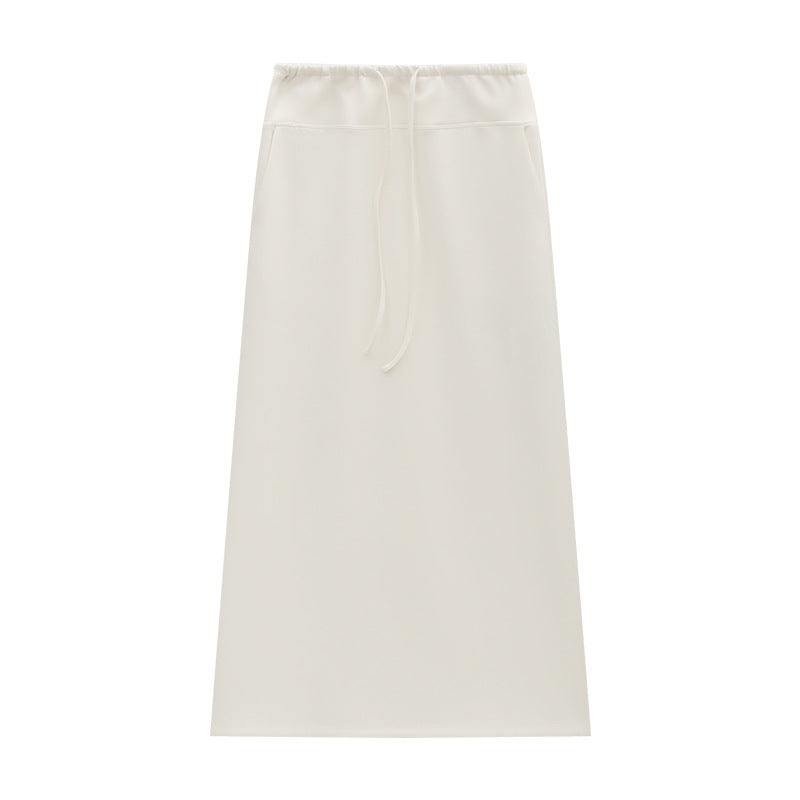 Soft Scuba-Knit A-Line Maxi Skirt