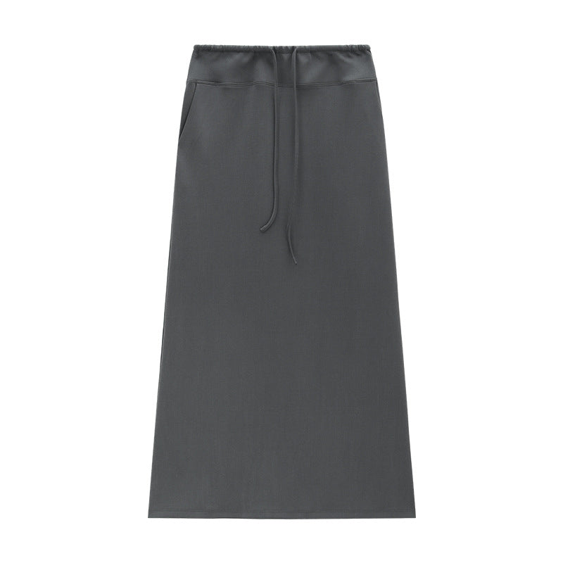 Soft Scuba-Knit A-Line Maxi Skirt