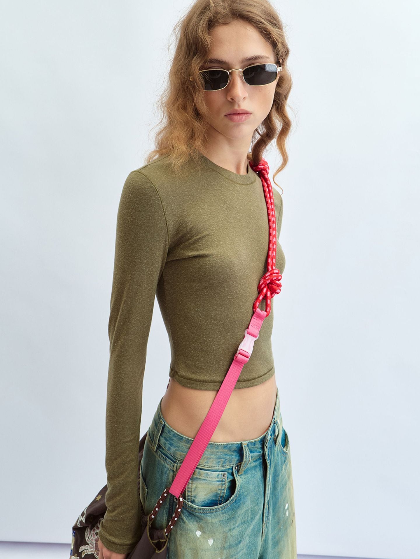 Basic Solid Color Crew Neck Long-sleeve T-shirt