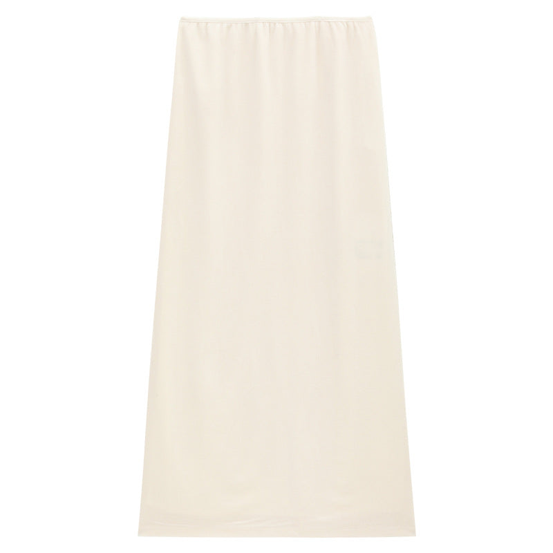 Soft Drape Velvet Straight Midi Skirt