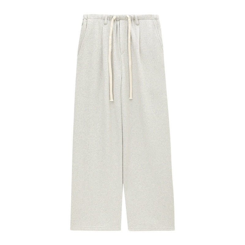 Textured Knit Wide Leg Drawstring Pants