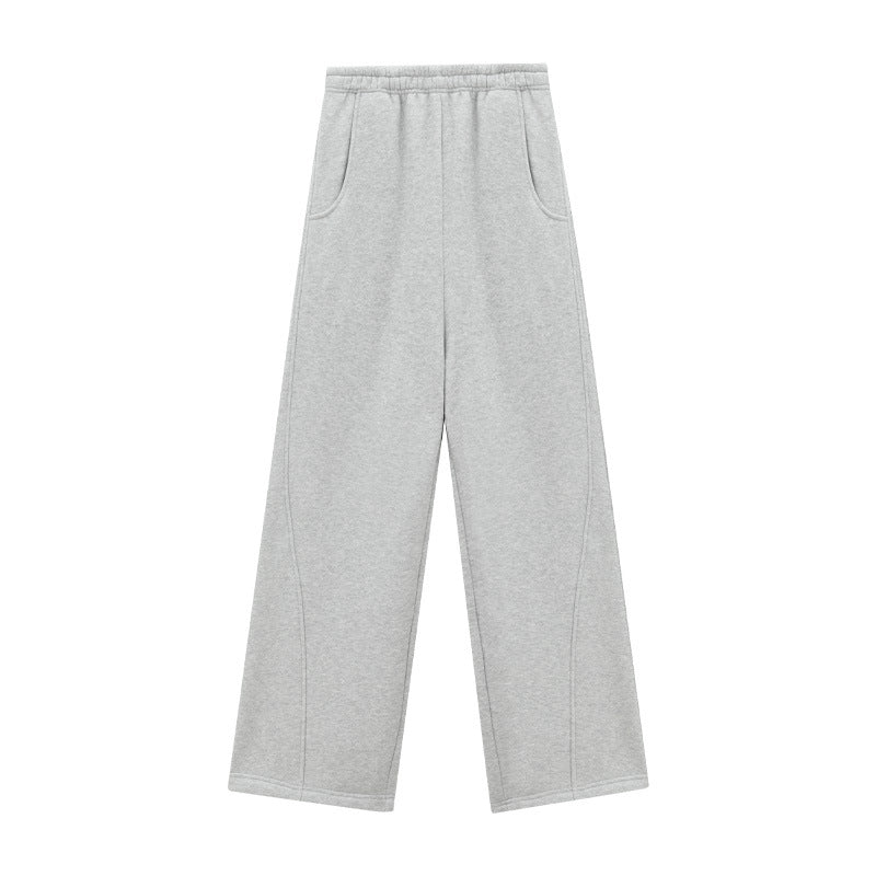 Elastic Waist Straight-Leg Sweatpants