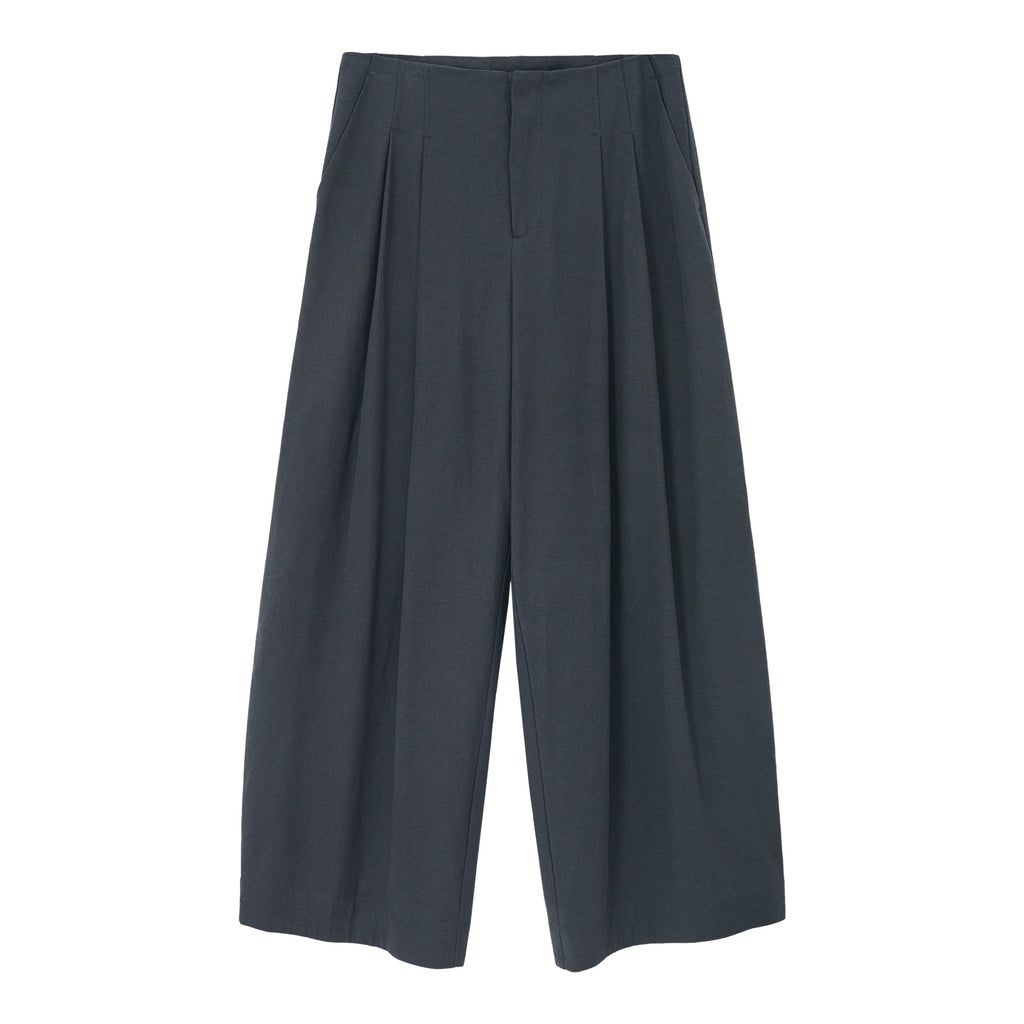 Pleated Drape Versatile Straight Leg Pants