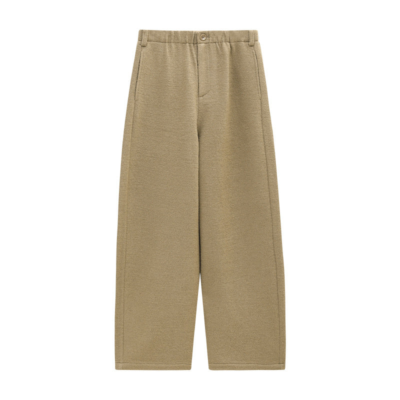 Thickened Warm Relaxed Wool Straight Leg Casual Pants