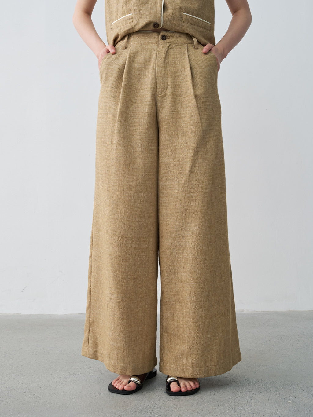 Cotton-Linen Comfortable Wide-Leg Commuter Pants