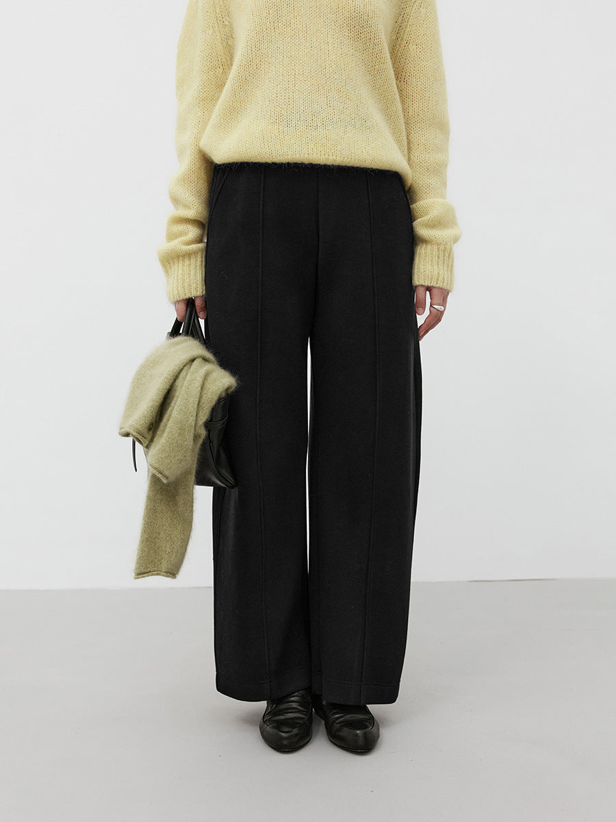 Comfortable Structured Ponte Wide-Leg Pants