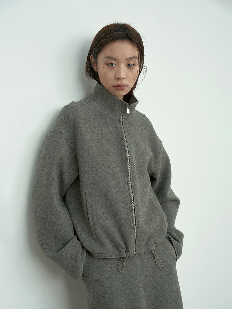 Everyday Cropped Drawstring-Hem Structured Jacket