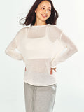 Coarse Sheer Long-sleeve Knit Top