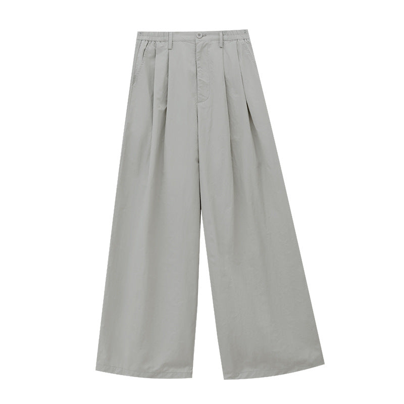 High Waist Wide Leg Pleated Trousers