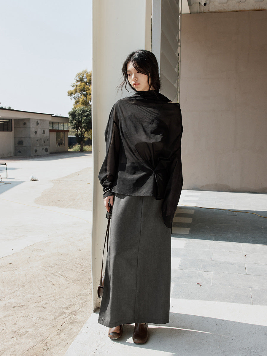A-line Elegant Maxi Skirt