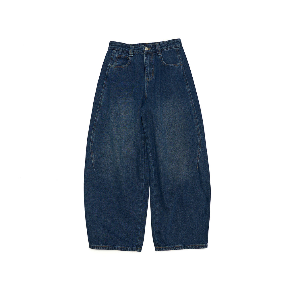 Classic High-waisted Washed Silhouette Jeans