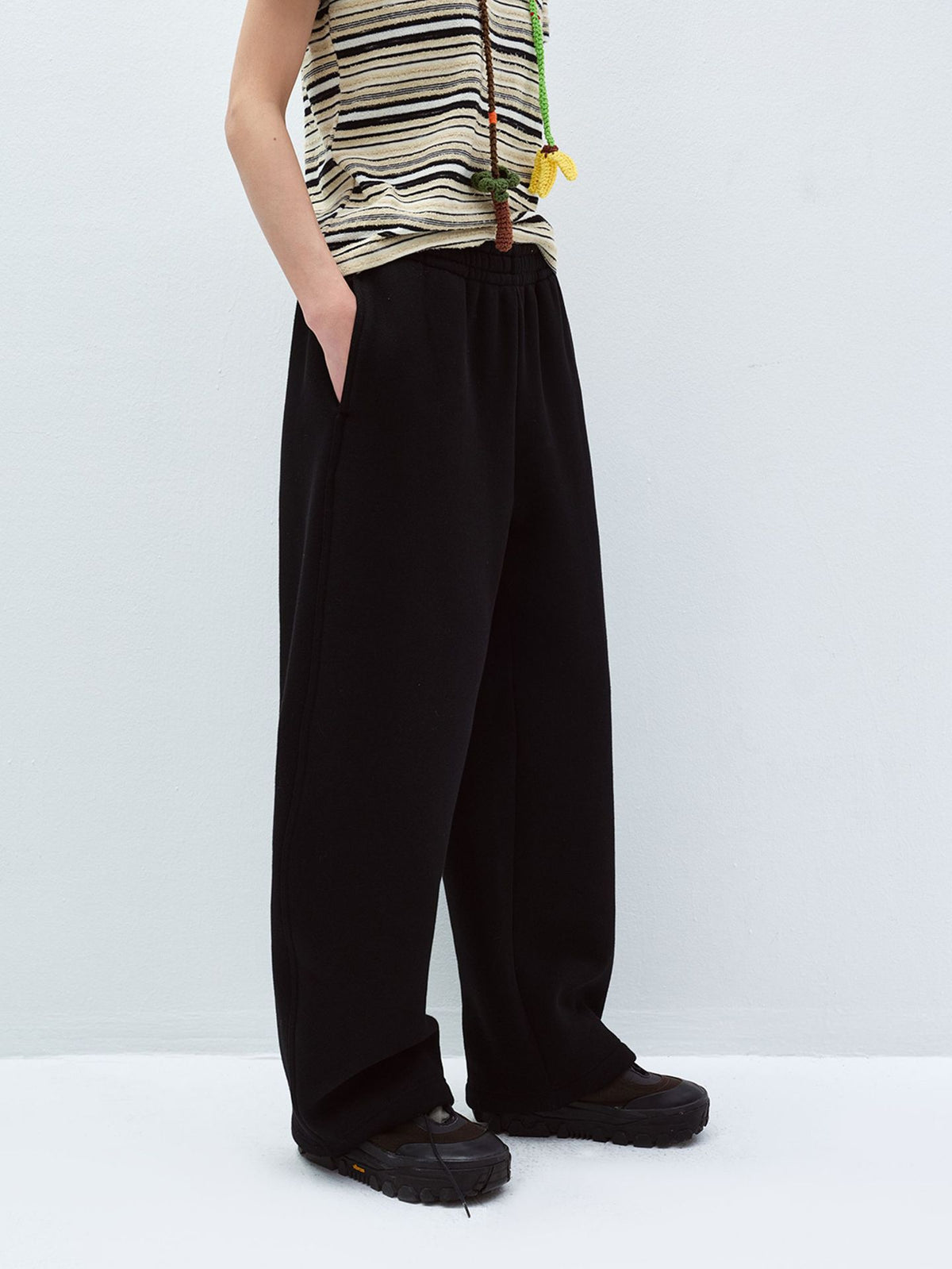Thick Fleece Elastic Waist Sweatpants