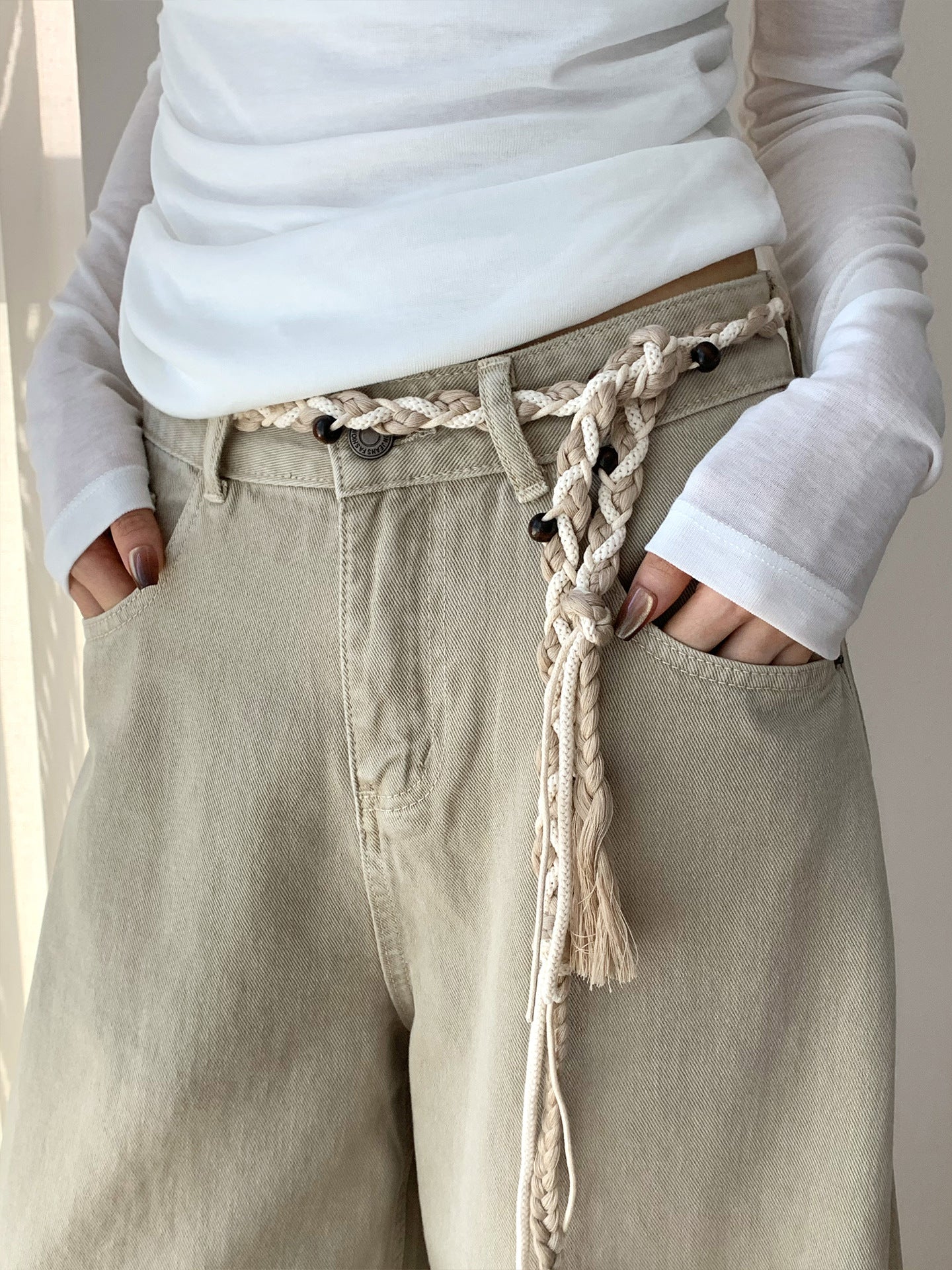 Wide-Leg Washed Baggy Jeans