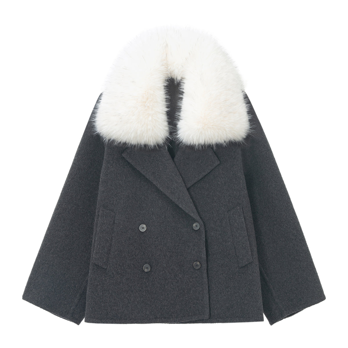 Merino Wool Large Collar Coat