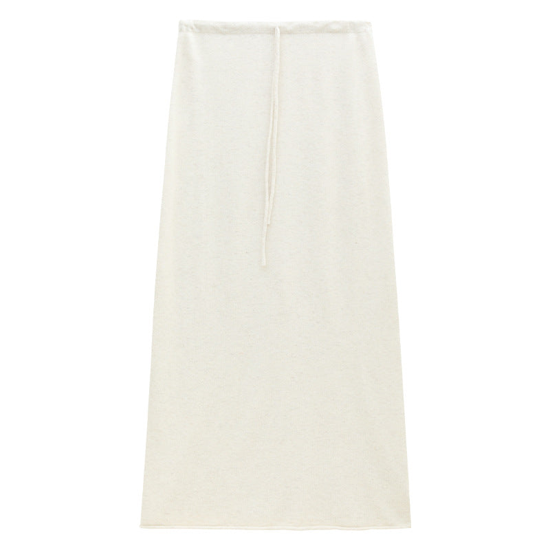 Soft Knit Drawstring Maxi Skirt
