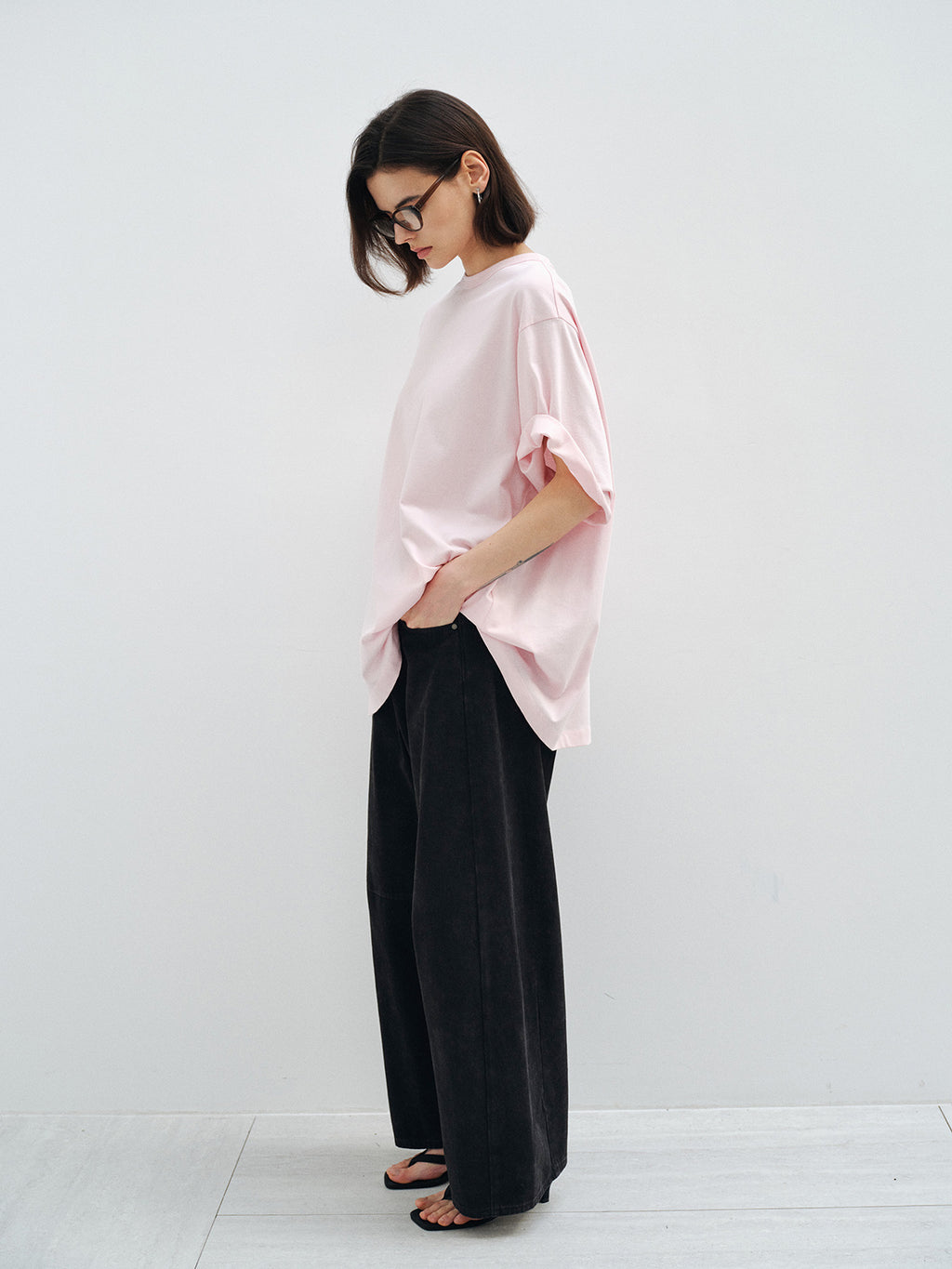 Washed Curved Casual Jeans