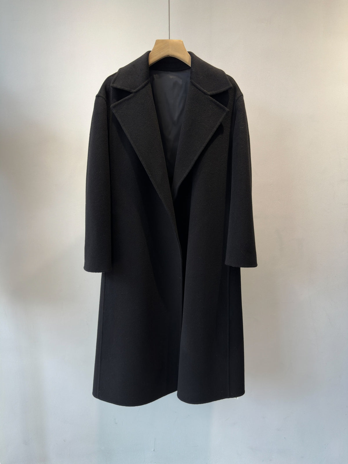 Cashmere Merino Wool Mulberry Silk Suit Collar Long Coat