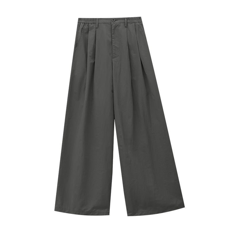 High Waist Wide Leg Pleated Trousers