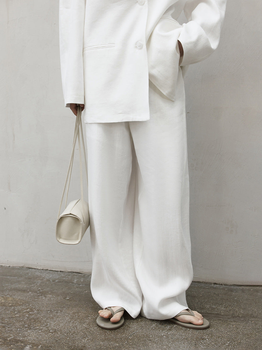 Linen Straight Leg Long Pants