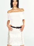 Woven Soft Off-shoulder Sleeveless Knit Top