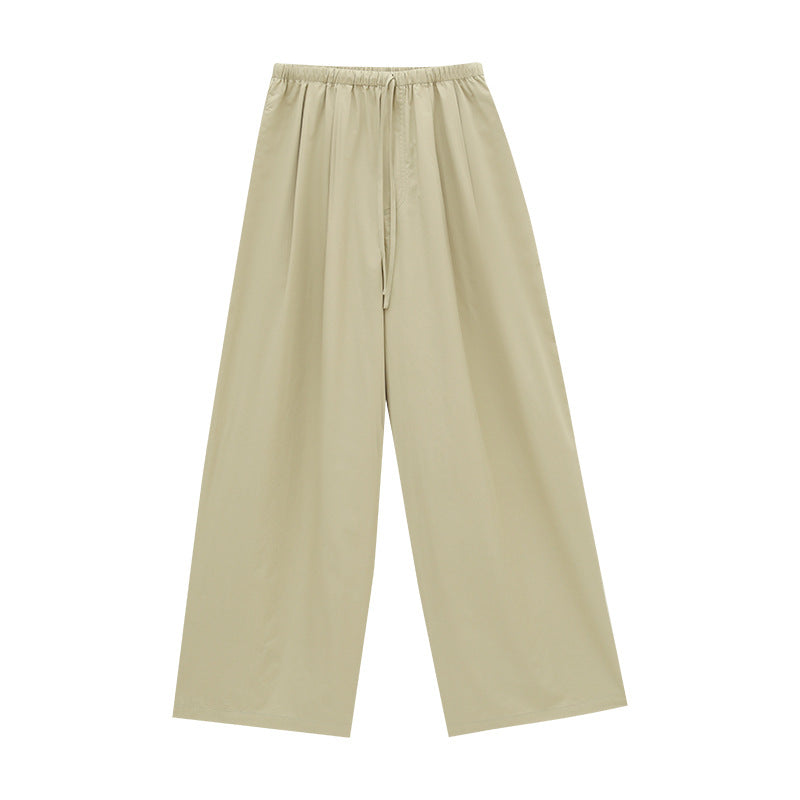 Relaxed Wide Leg Elastic Waist Pants