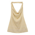 Halter Neck Swing Collar Camisole Backless Slim Fit Breathable Sleeveless Shirt