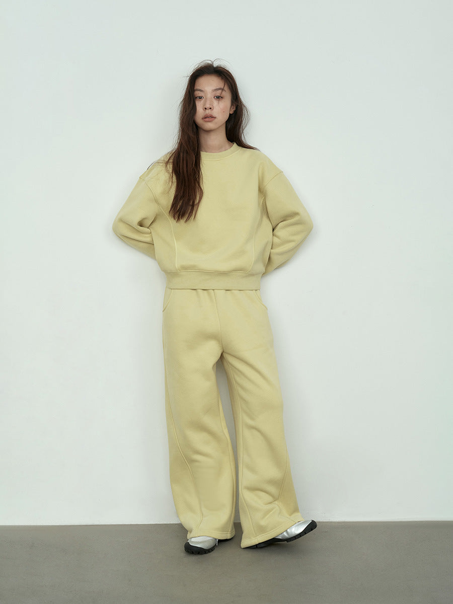 Elastic Waist Straight-Leg Sweatpants