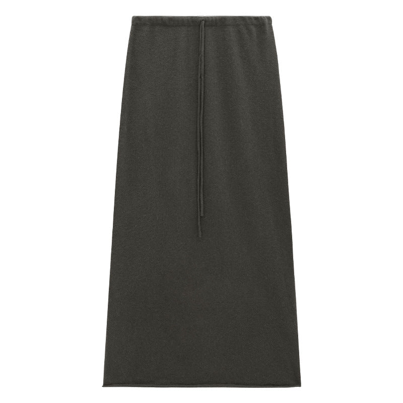 Soft Knit Drawstring Maxi Skirt