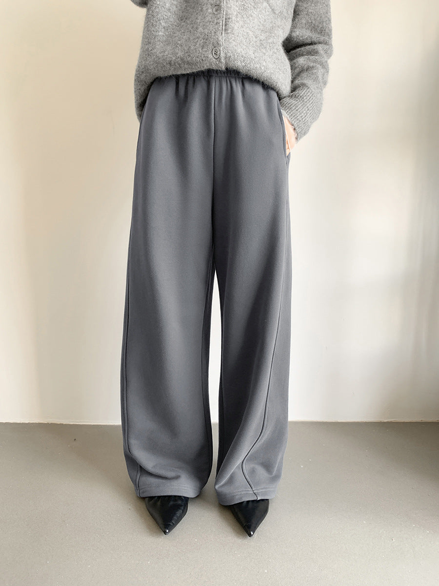 Elastic Waist Thick Fleece Sweatpants
