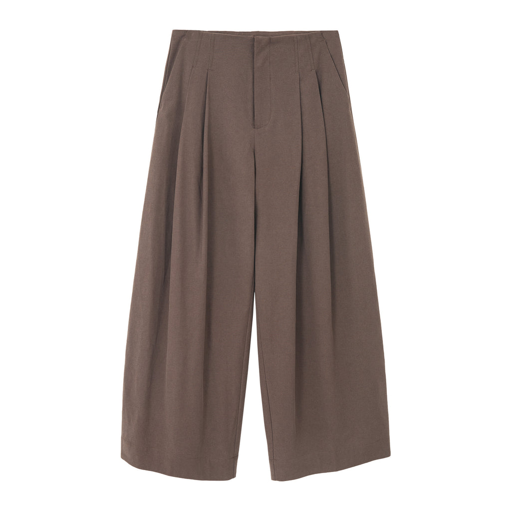 Pleated Drape Versatile Straight Leg Pants