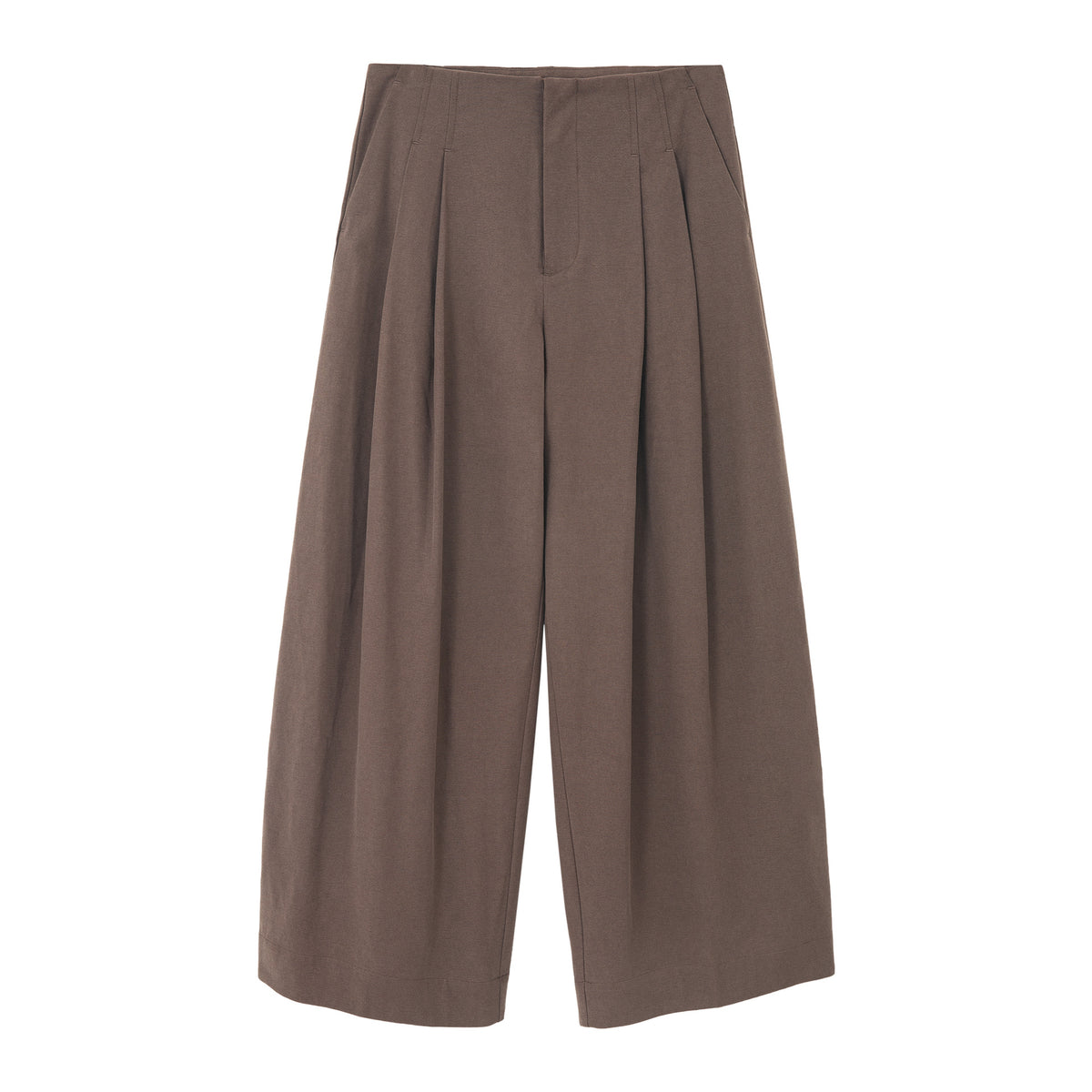 Pleated Drape Versatile Straight Leg Pants