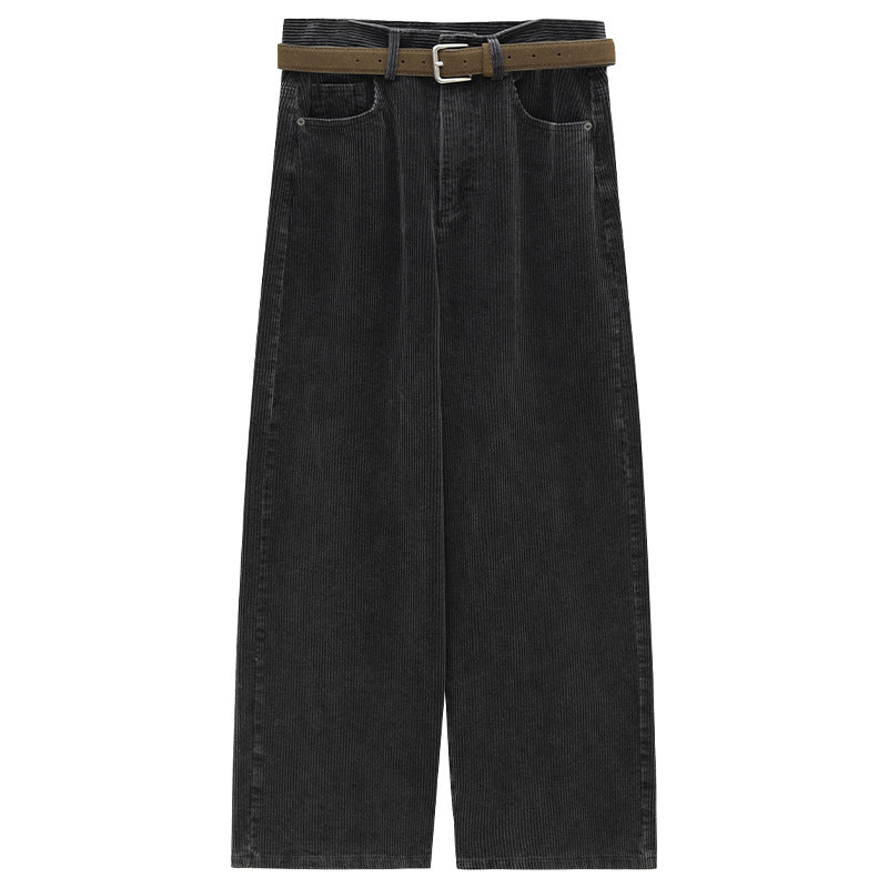Straight-Leg Corduroy Casual Pants