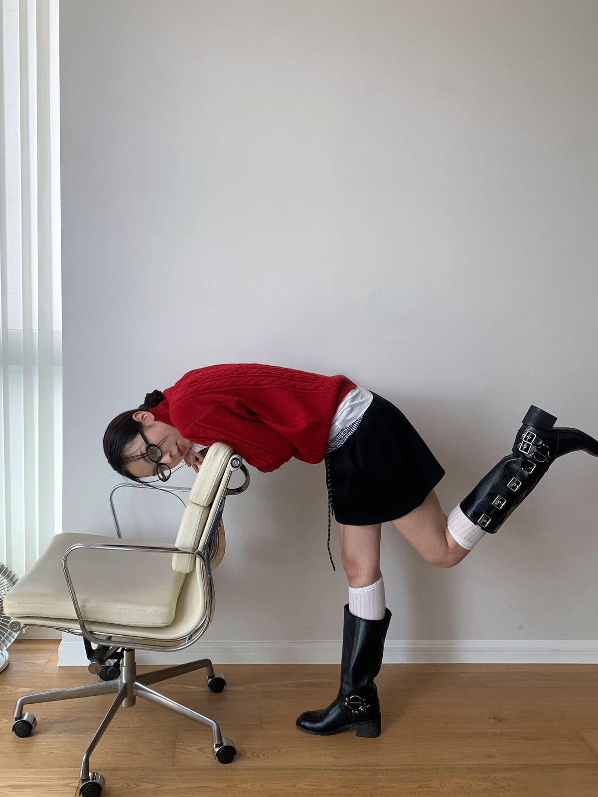 Dorothy Christmas Red Korean Trendy Jacquard Turtleneck Knit Sweater Lazy Versatile Pullover Knit Top