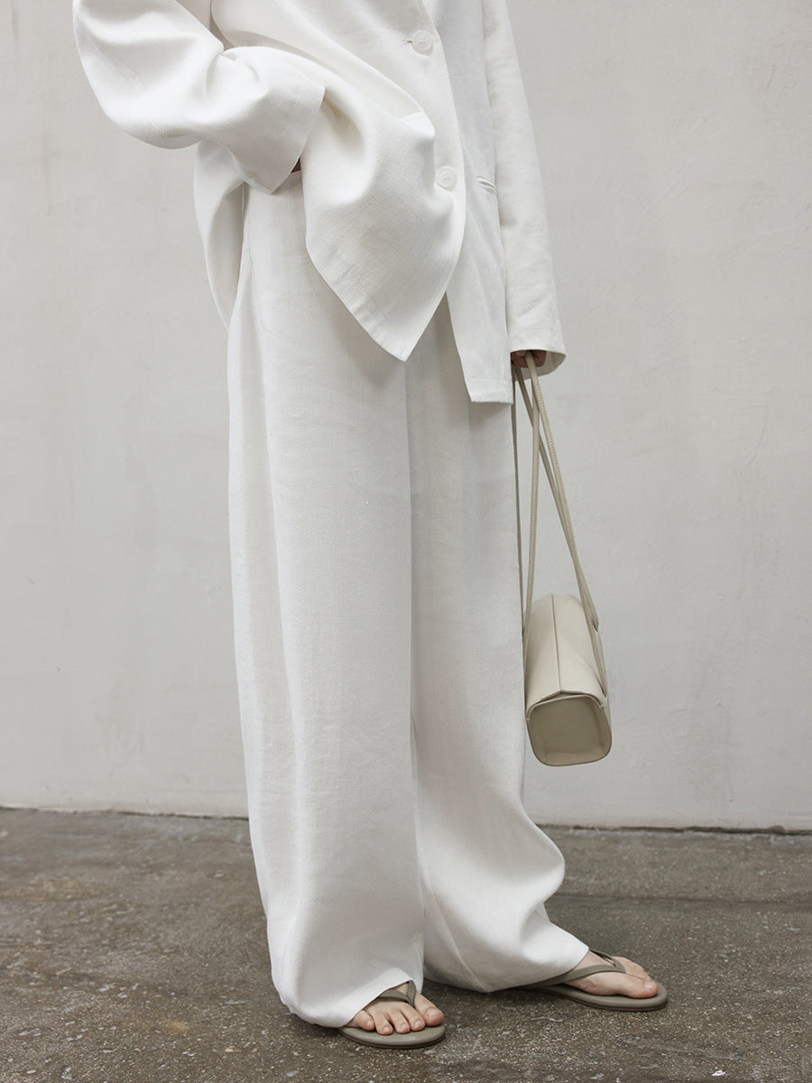 Linen Straight Leg Long Pants
