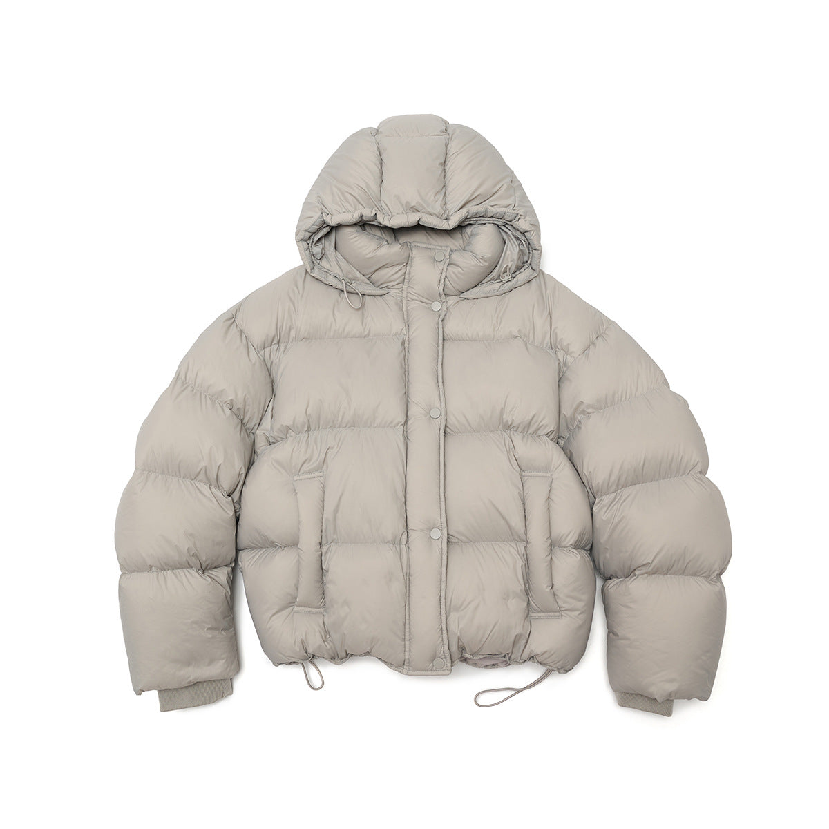 Drawstring Hem Warm Puffer Jacket