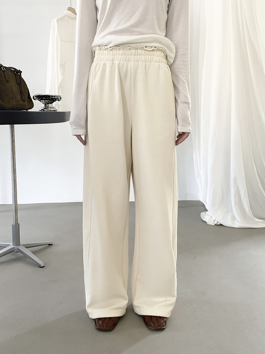 Elastic Waist Thick Fleece Sweatpants