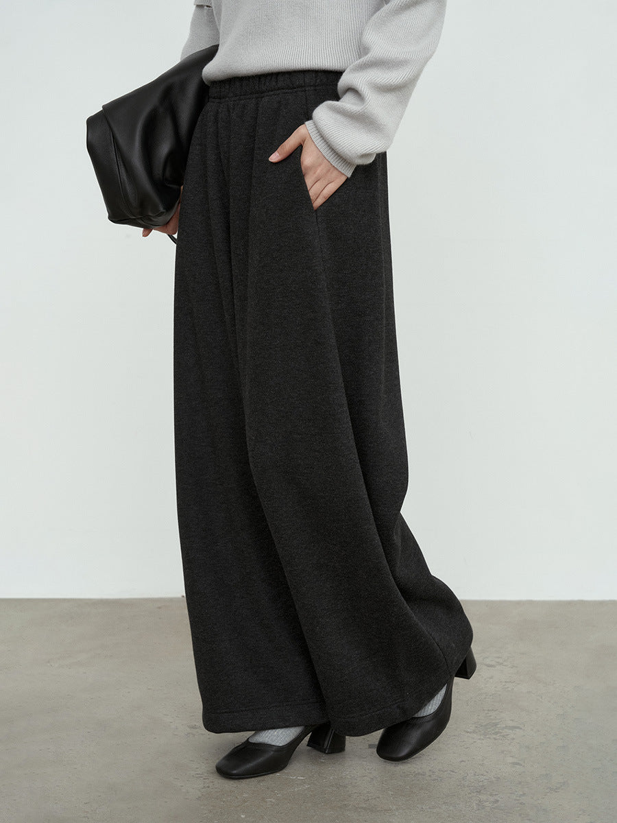 Straight-Leg Elastic Waist Versatile Sweatpants