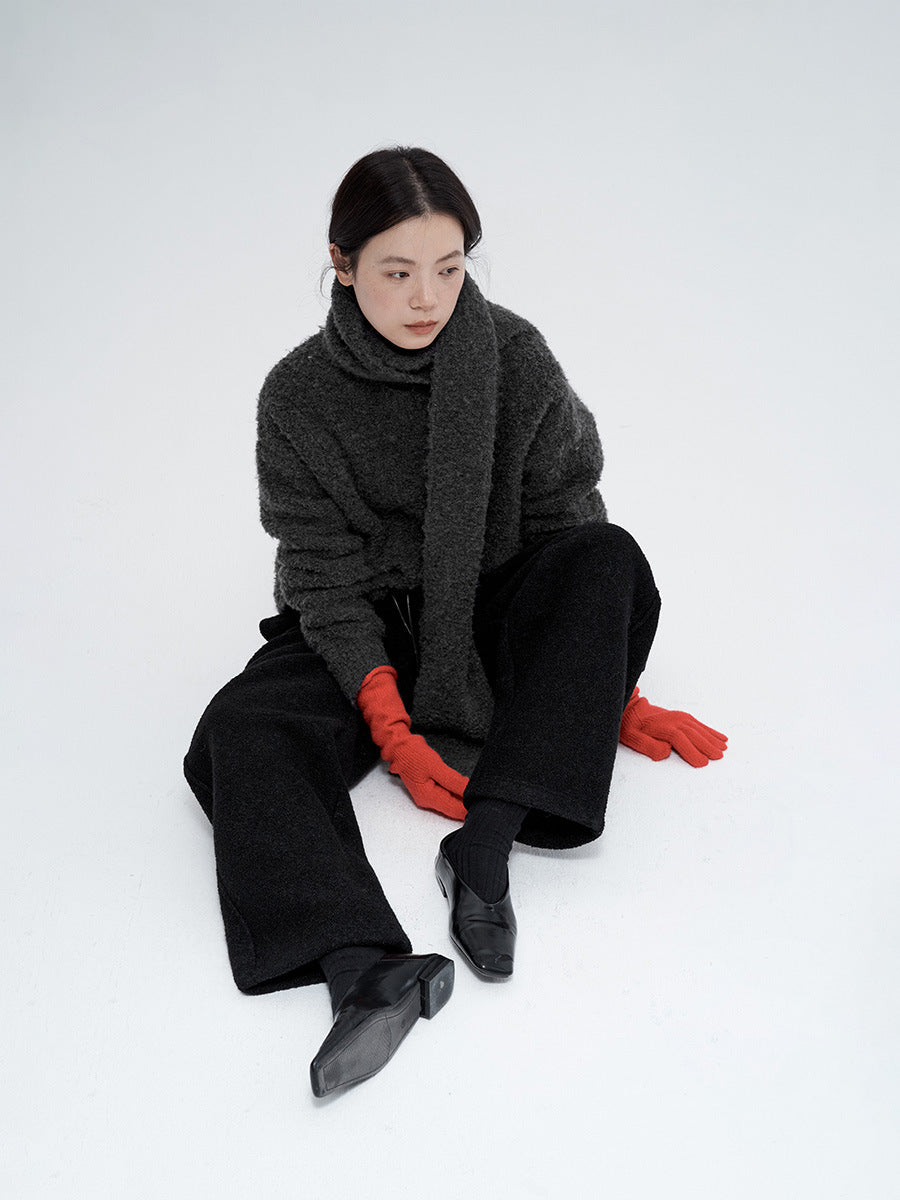 Drawstrings Soft Wool Sweatpants