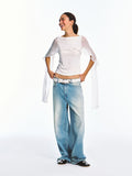Sheer Shawl Off-Shoulder Off-Shoulder Stylish Top