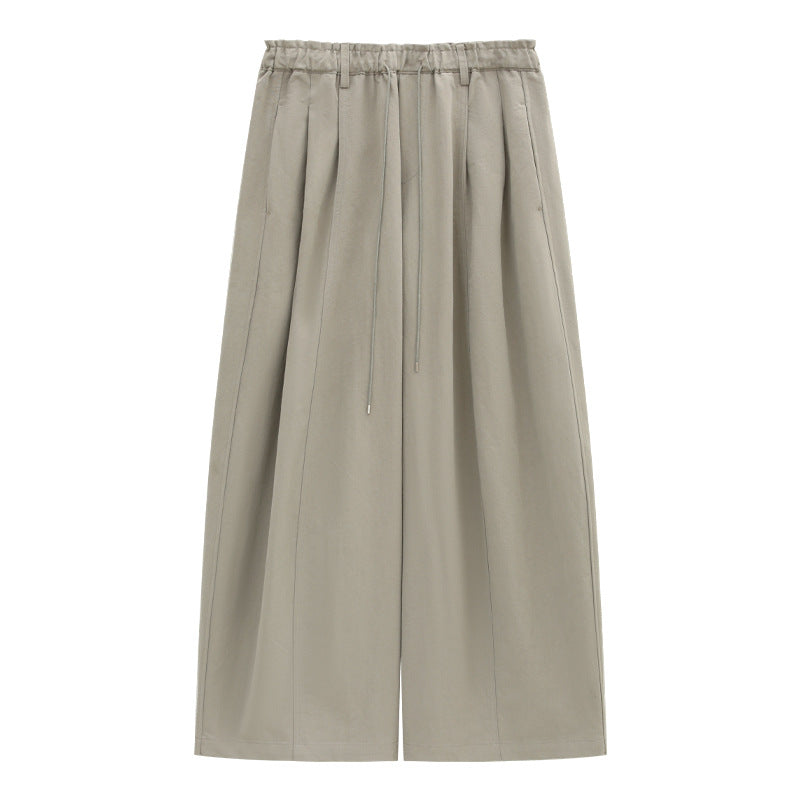 Drawstring Wide-Leg Casual Pants